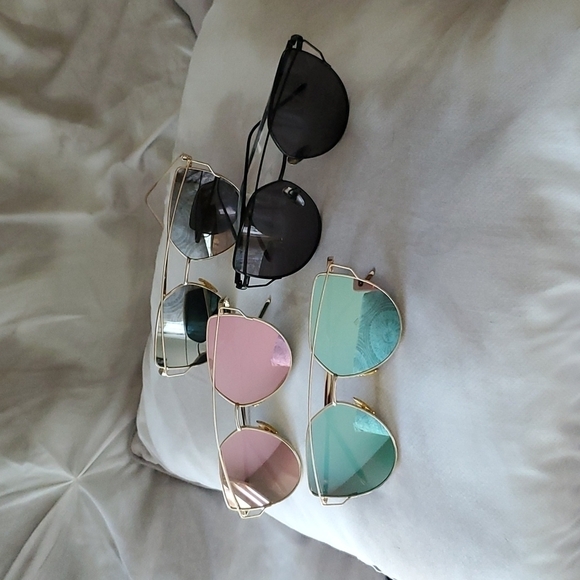 Cat Eye Metal Sunglasses (Reflective) - Picture 1 of 9
